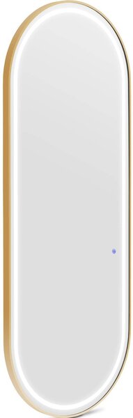 Expondo physa kadeřnický zrcadlo – LED osvětlení – extra ploché – oválné – 70 x 4 x 180 cm