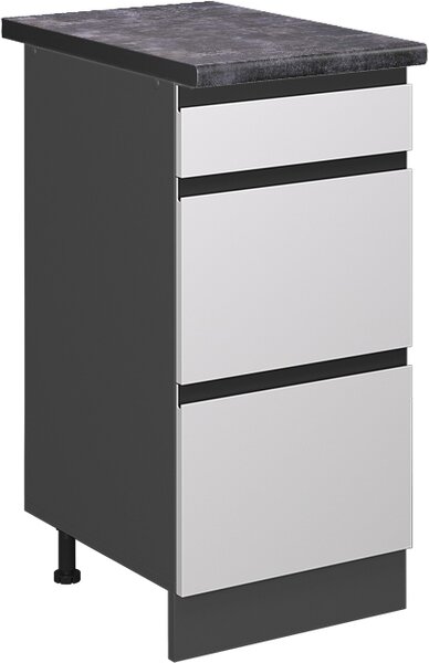Spodní skříňka kuchyňské linky Vicco R-Line Bílá 40 cm se zásuvkami, PD Antracit, Model 45453