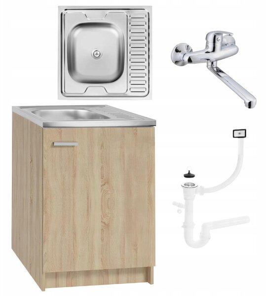 Stamar | kuchyňská linka - 60 cm - Sonoma - dřez - vysoká baterie