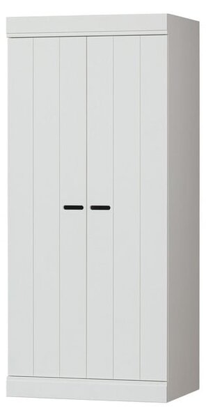 Bílá šatní skříň z borovicového dřeva 77x175 cm Connect – WOOOD