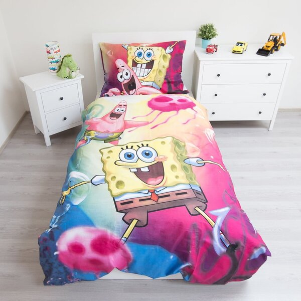 Bavlněné dětské povlečení na jednolůžko 140x200 cm Sponge Bob – Jerry Fabrics