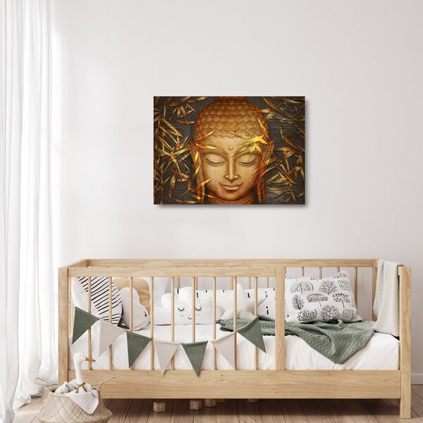 Skleněný obraz - Zlatý Buddha (70x50 cm)