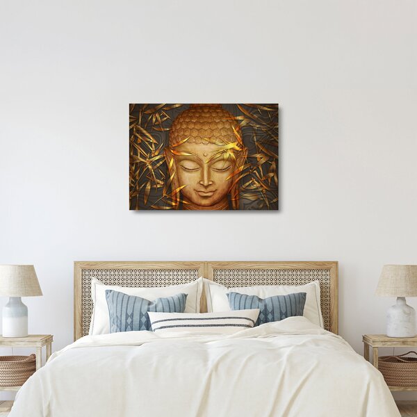 Skleněný obraz - Zlatý Buddha (70x50 cm)