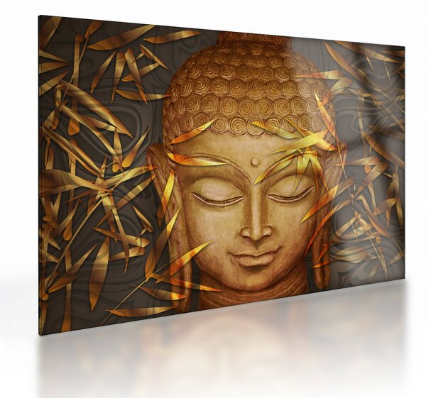 Skleněný obraz - Zlatý Buddha (70x50 cm)
