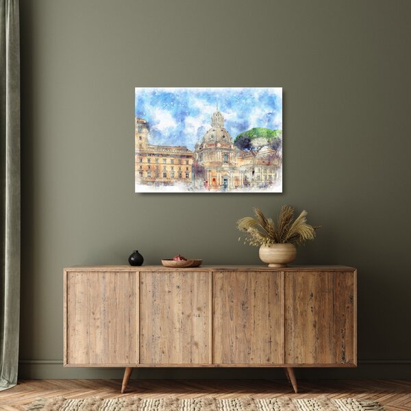 Skleněný obraz - Kostel Santa Maria di Loreto, Řím, Itálie (70x50 cm)