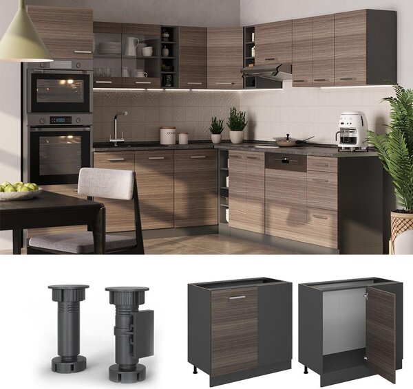 Rohová skříňka Vicco R-Line Ušlechtilá šedá 86 cm PD Mramor, Model 53694