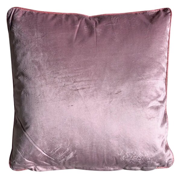 Růžový sametový polštář s květy Luisa roze- 45*45cm - Collectione