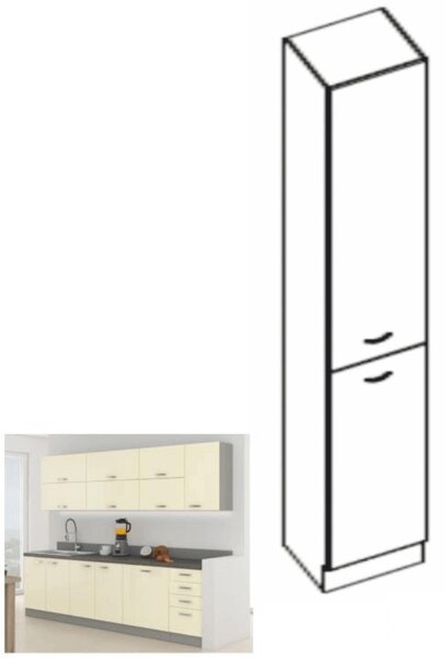 Potravinová kuchyňská skříň Pleitton (béžová)