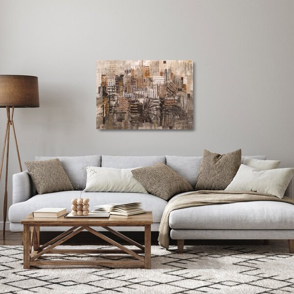 Skleněný obraz - Abstrakce v hnědých tónech (70x50 cm)