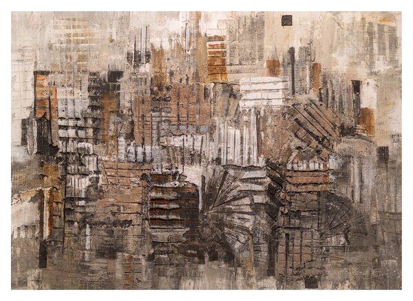 Skleněný obraz - Abstrakce v hnědých tónech (70x50 cm)