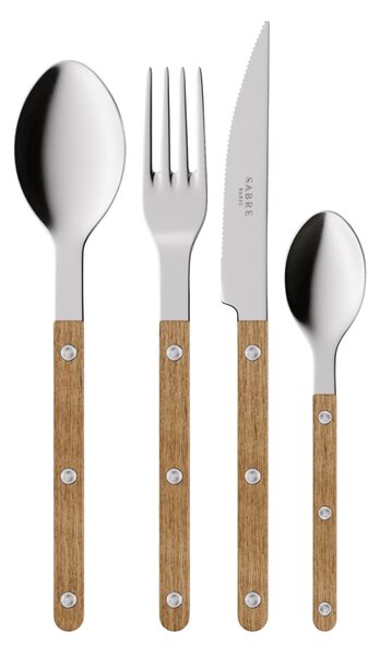 4-dílná sada příborů Bistrot Brillant – Teak