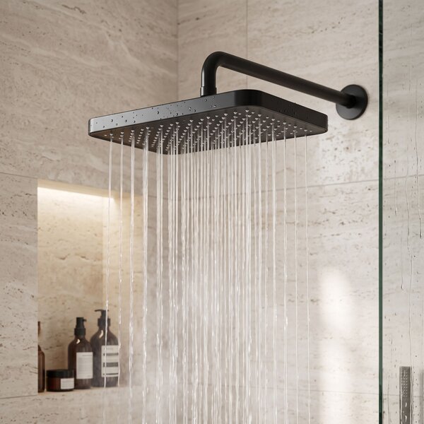 Rea Rea, obdélníková dešťová sprcha 380x210 mm, JS-032, černá matná, REA-P0393