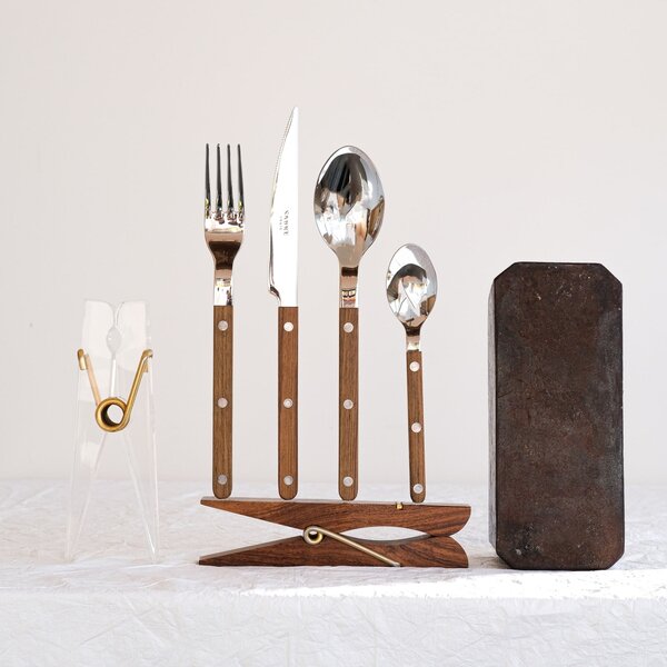 4-dílná sada příborů Bistrot Brillant – Teak