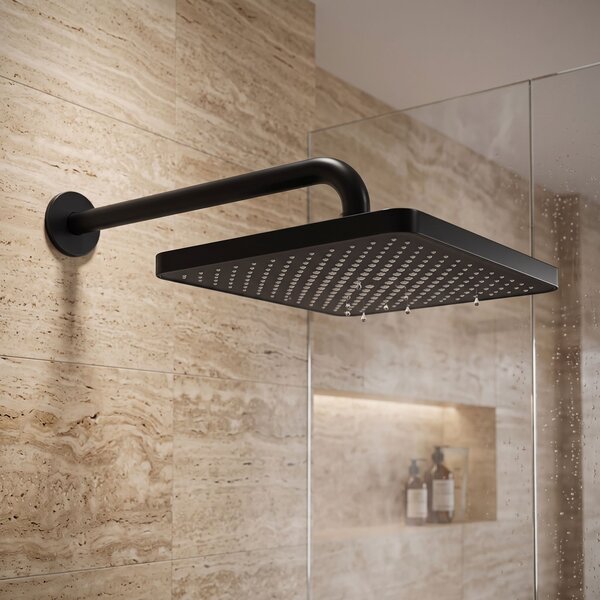 Rea Rea, obdélníková dešťová sprcha 380x210 mm, JS-032, černá matná, REA-P0393