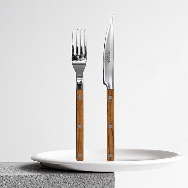 4-dílná sada příborů Bistrot Brillant – Teak