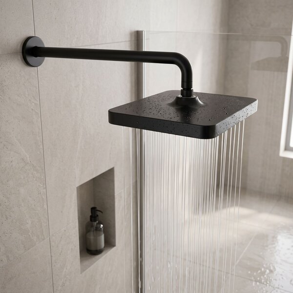 Rea Rea, obdélníková dešťová sprcha 380x210 mm, JS-032, černá matná, REA-P0393