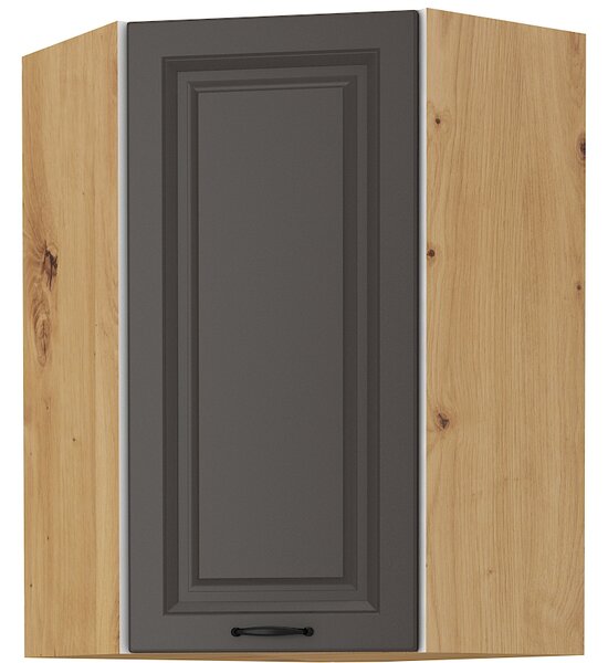 Rohová horní kuchyňská skříňka Sheila 58 x 58 GN 90 1F (dub artisan + grafit)