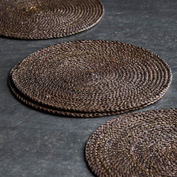 Prostírání z kukuřičného šustí Circle Chocolate – set 4 ks