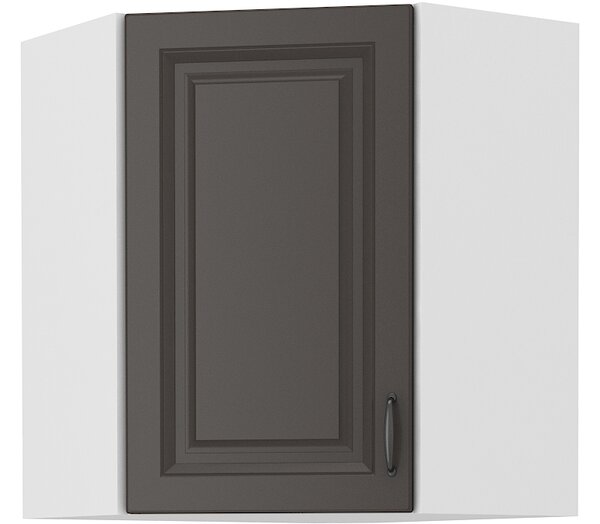 Rohová horní kuchyňská skříňka Sheila GR 58 x 58 GN 72 1F (bílá + grafit)