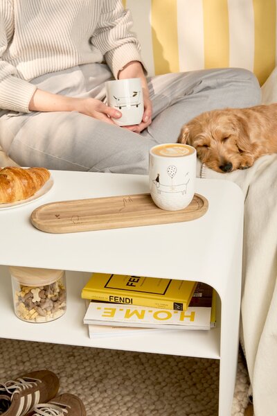 Porcelánový hrnek Dachshund Skateboard