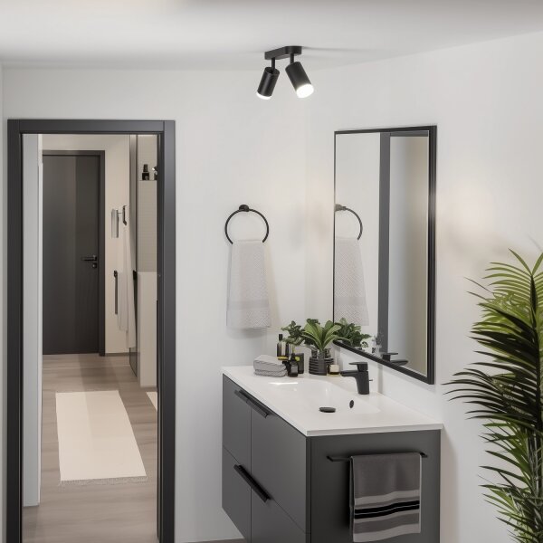 Brilagi - Koupelnové bodové svítidlo SELE 2xGU10/30W/230V IP44 černá