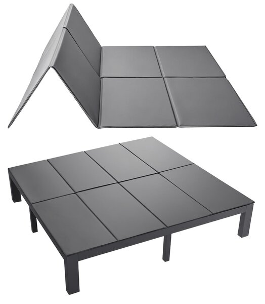 VEVOR Podpěra matrace King Size, 204x193 cm, skládací, s suchým zipem, PP jádro s vrchní vrstvou z Oxfordu 600D, zabraňuje prohýbání pro kovové rámy, palandy a rozkládací pohovky