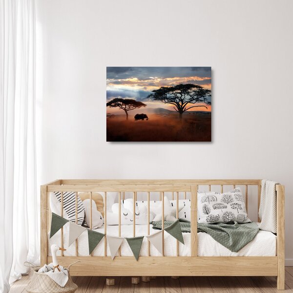 Skleněný obraz - Národní park Serengeti, Tanzánie, Afrika (70x50 cm)