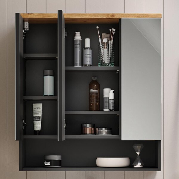 Koupelnová zrcadlová skříňka Vicco Eden Antracit 70 x 77.5 cm, Model 36896