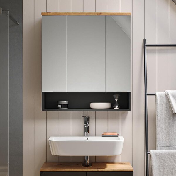 Koupelnová zrcadlová skříňka Vicco Eden Antracit 70 x 77.5 cm, Model 36896