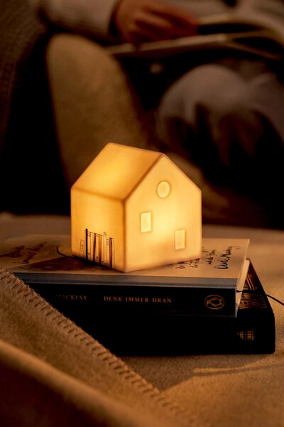 Porcelánový LED svítící domeček Books