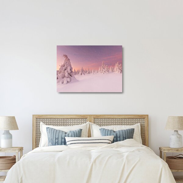 Skleněný obraz - Stromy pod sněhovou přikrývkou (70x50 cm)