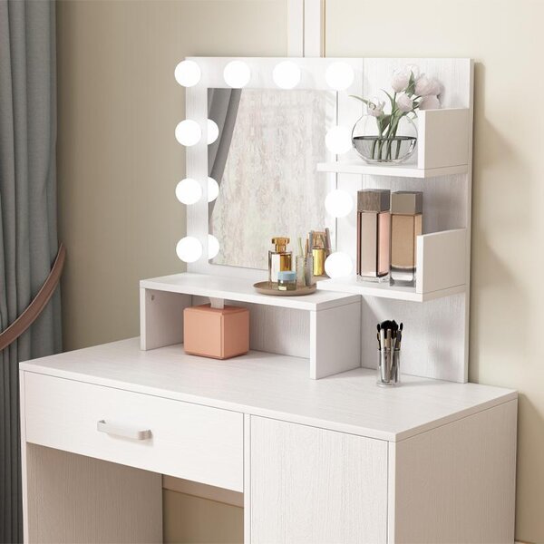 Kosmetická Toaletka Na Make-Up S Led Zrcadlem Moderní Glamour Loft