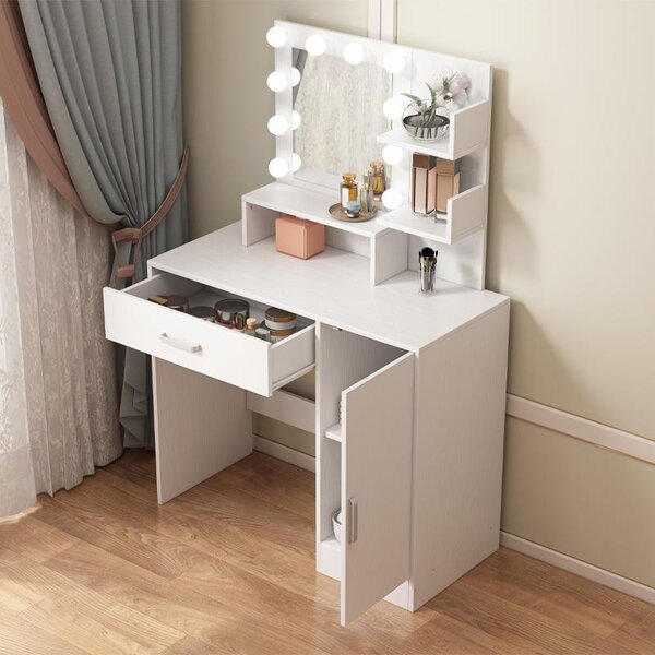 Kosmetická Toaletka Na Make-Up S Led Zrcadlem Moderní Glamour Loft