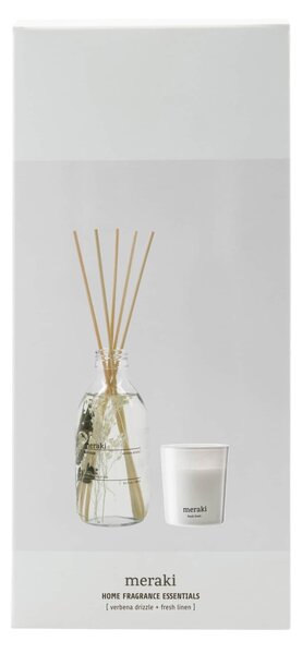 Dárková sada Verbena Drizzle / Fresh Linen – aroma difuzér + svíčka