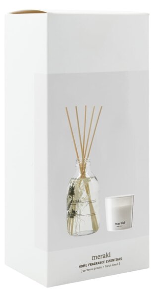 Dárková sada Verbena Drizzle / Fresh Linen – aroma difuzér + svíčka