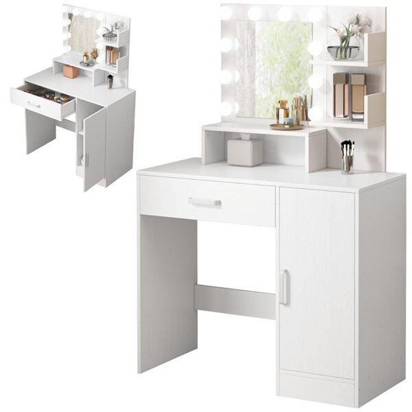 Kosmetická Toaletka Na Make-Up S Led Zrcadlem Moderní Glamour Loft