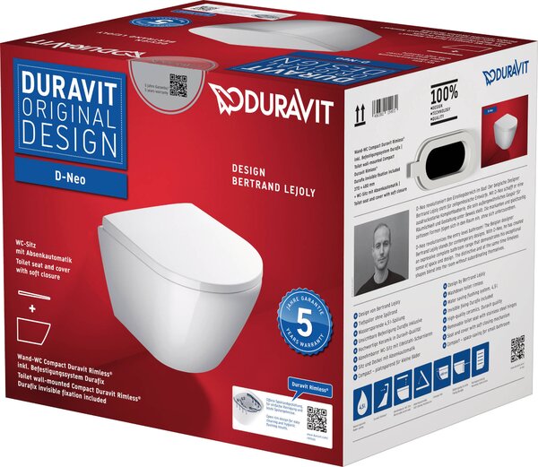 DURAVIT 45880900A1 WC set závěsný D-Neo, 480 mm, bílý