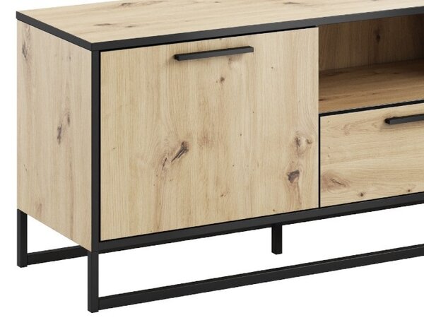 Tv stolek typ 631 Bryanna (dub artisan + čierna)