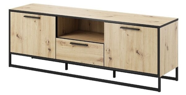Tv stolek typ 631 Bryanna (dub artisan + čierna)