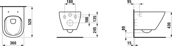 LAUFEN H8660800000001 Balení T-WC závěsné + sedák LUA 520x360