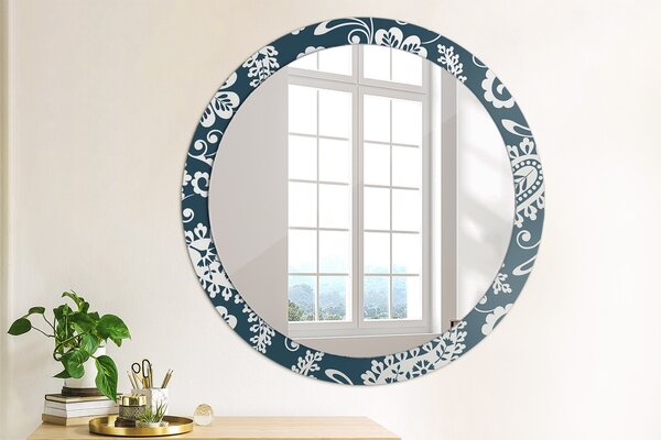 Zrcadlo - Zrcadlo na stěnu zrcadlo ložnice - make-up zrcadlo - paisley kompozice - Ø90cm