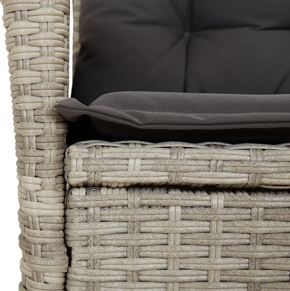 9dílný zahradní jídelní set s poduškami světle šedý polyratan 3213292
