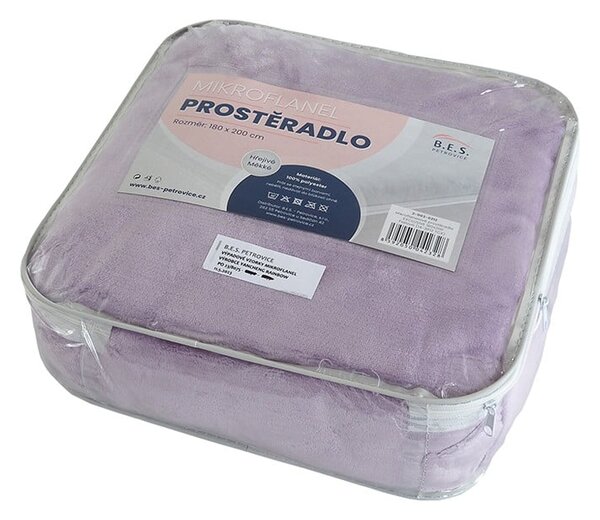 Fialové prostěradlo z mikroflanelu 180x200 cm Exclusive – B.E.S