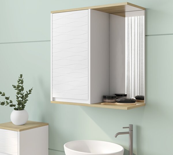Koupelnová skříňka se zrcadlem Vicco Livia Bílá 60 x 63 cm se zrcadlem, Model 50142