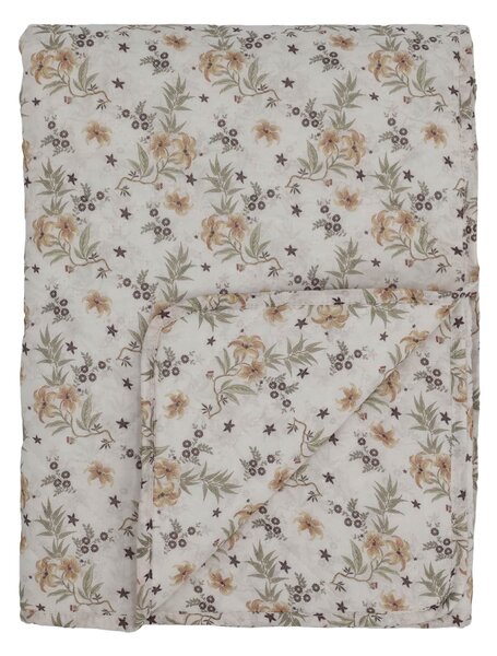 Prošívaný přehoz Aix Flower Olive 130 × 180 cm