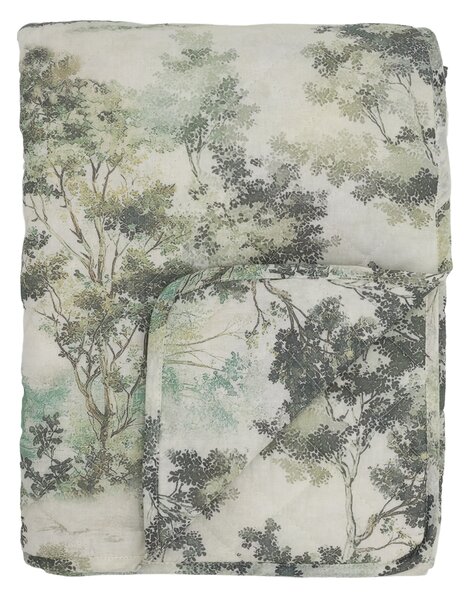Prošívaný přehoz Aix Flower Cream/Olive 130 × 180 cm