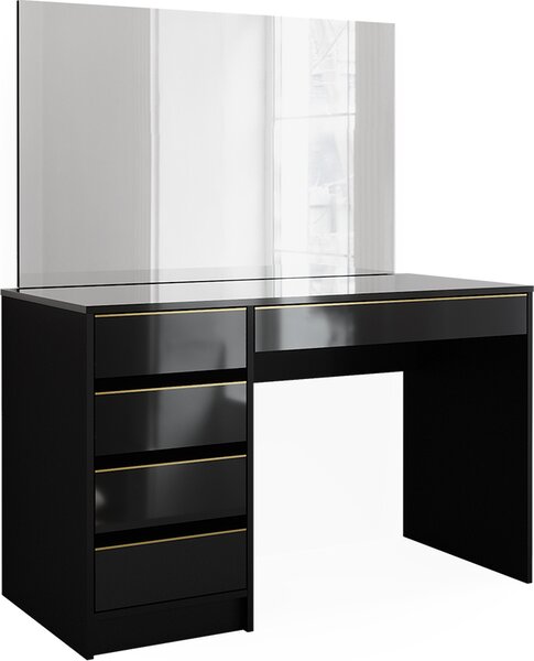 Toaletní stolek Vicco Sherry Černá/zlatá 120 cm se zrcadlem, Model 47715