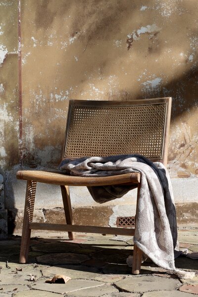 Přehoz z recyklované bavlny Aix Latte/Cream 130 × 150 cm
