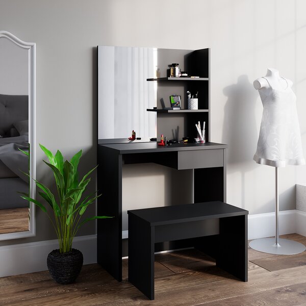 Lavice Vicco Černá 70 cm pro toaletní stolek, Model 28641