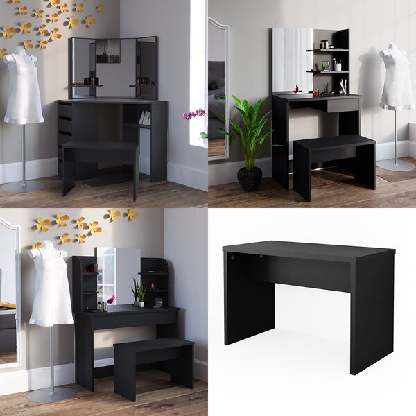 Lavice Vicco Černá 70 cm pro toaletní stolek, Model 28641